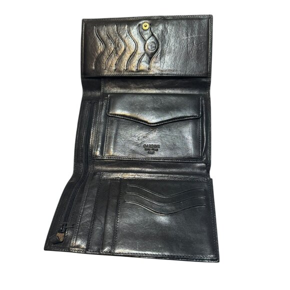 Gardini Black Italian Leather Tri-Fold Wallet - Picture 11 of 11